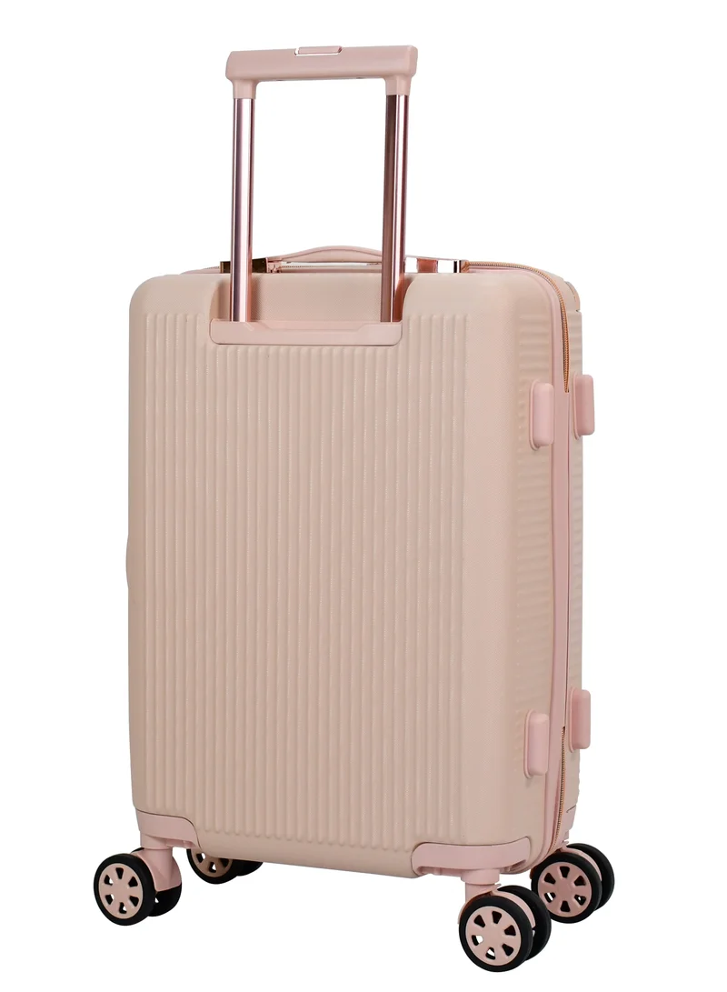 SENATOR Hard Case Carry On Luggage Trolley For Unisex ABS Lightweight 4 Double Wheeled Suitcase With Built In TSA Type Lock A5123 Milk Pink